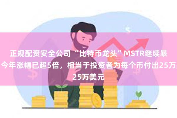 正规配资安全公司 “比特币龙头”MSTR继续暴涨，今年涨幅已超5倍，相当于投资者为每个币付出25万美元