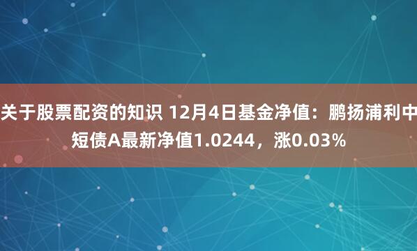 关于股票配资的知识 12月4日基金净值：鹏扬浦利中短债A最新净值1.0244，涨0.03%