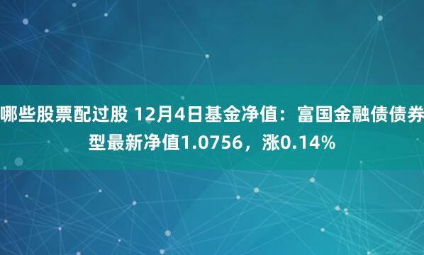 哪些股票配过股 12月4日基金净值：富国金融债债券型最新净值1.0756，涨0.14%