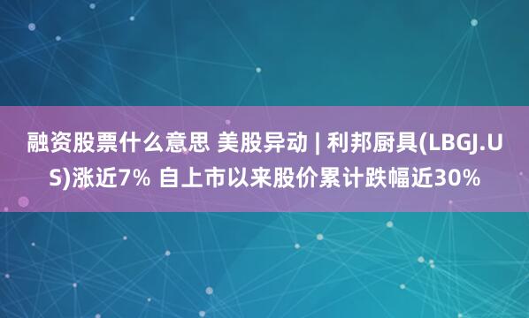 融资股票什么意思 美股异动 | 利邦厨具(LBGJ.US)涨近7% 自上市以来股价累计跌幅近30%