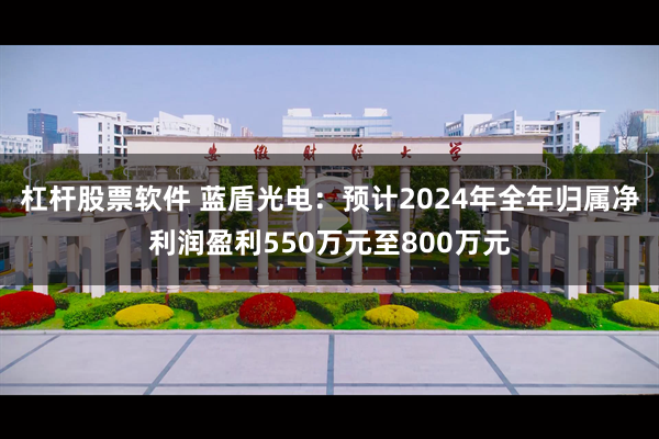 杠杆股票软件 蓝盾光电：预计2024年全年归属净利润盈利550万元至800万元